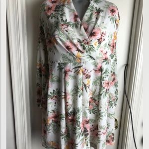 NEW TOXIK 3 -PLUS SIZE 2X -FLORAL IVORY SEXY ROMPER SHORTS- VIBRANT